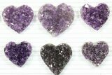 Lot: Dark Purple Amethyst Heart Clusters ( Pieces) #84062-1